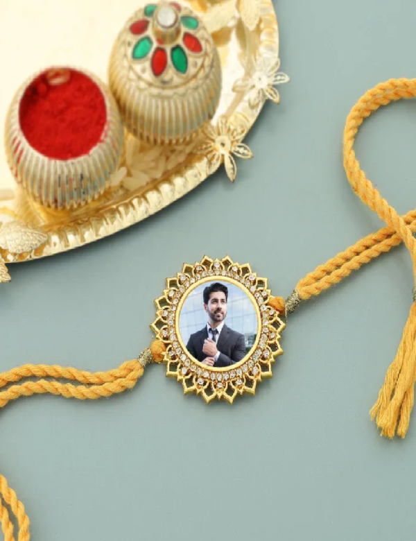 Floral CZ Personalized Rakhi