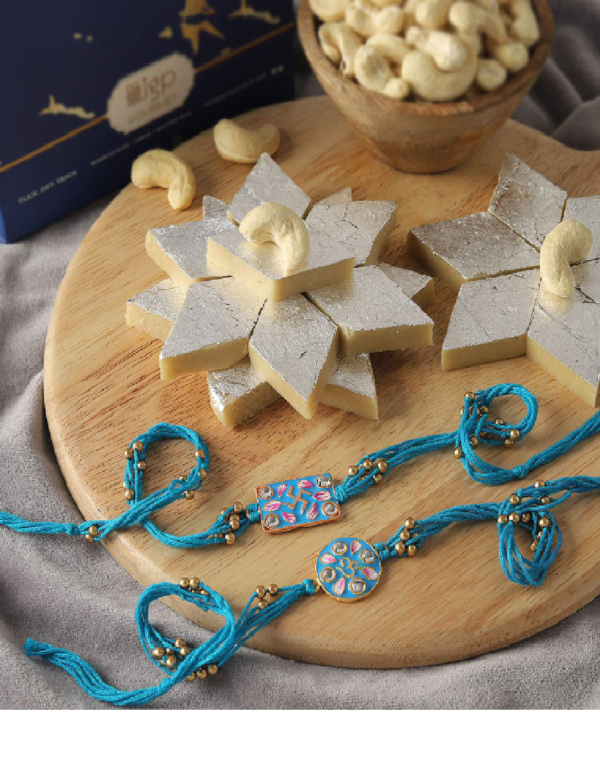 Divine Meena Rakhis With Kaju Katli